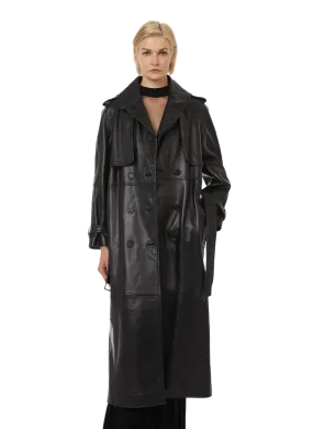 ALBERTA FERRETTI  Trench en cuir - Noir