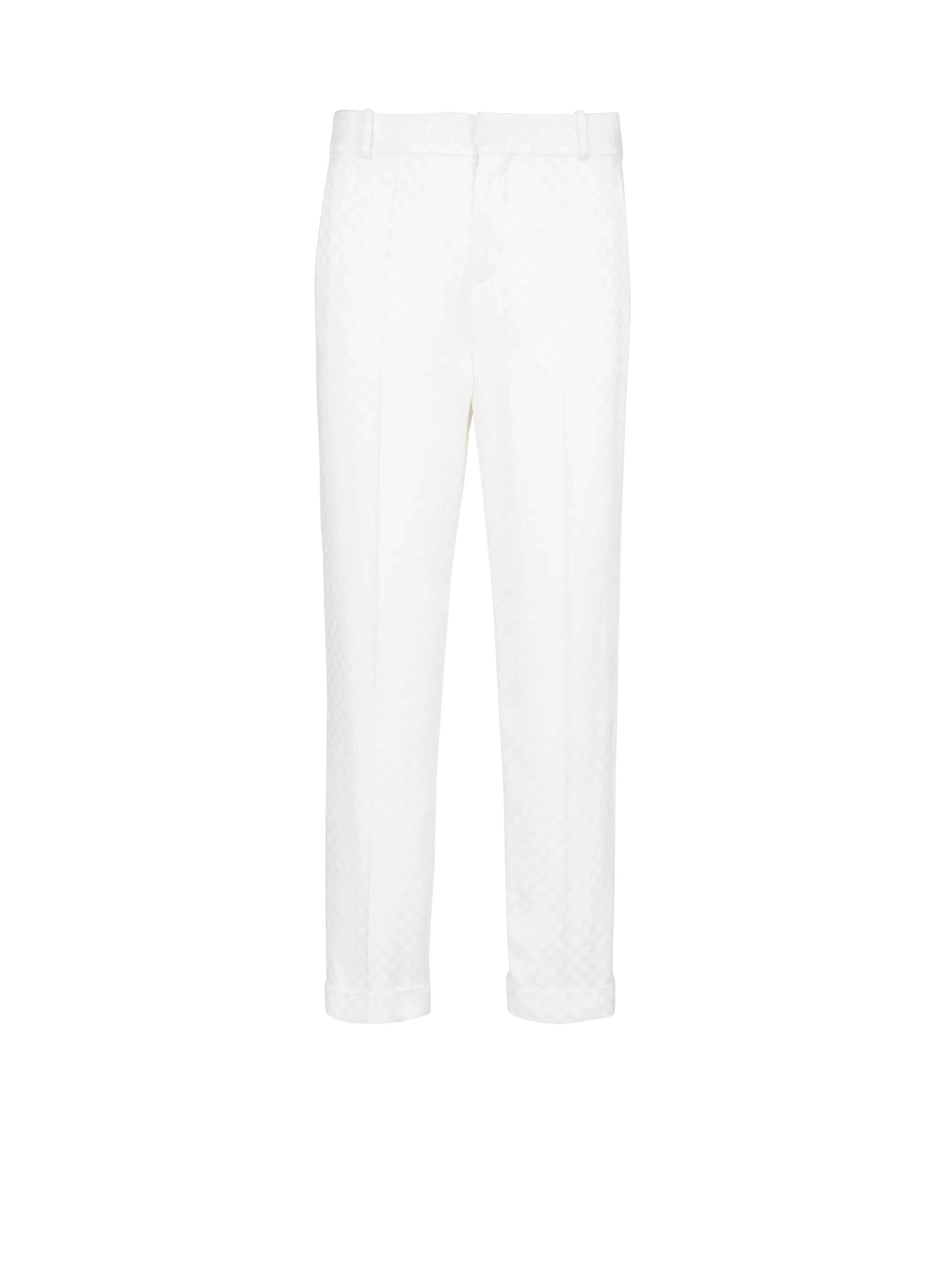 BALMAIN  Pantalon en satin monogramme - Blanc