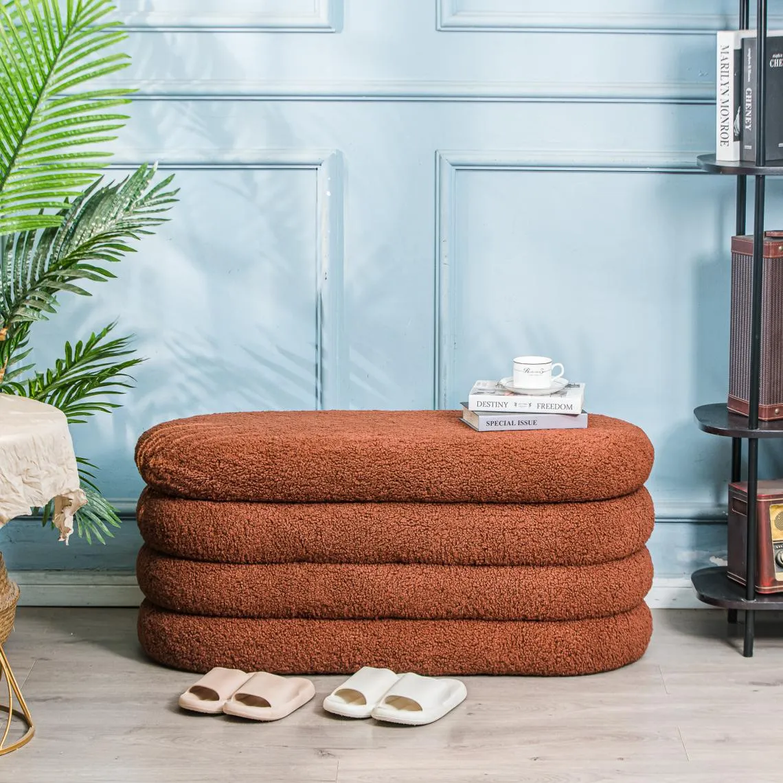Banc Design Scandinave avec Rangement rouge | 3 Suisses