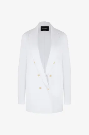 Blazer oversize à boutonnage double en popeline