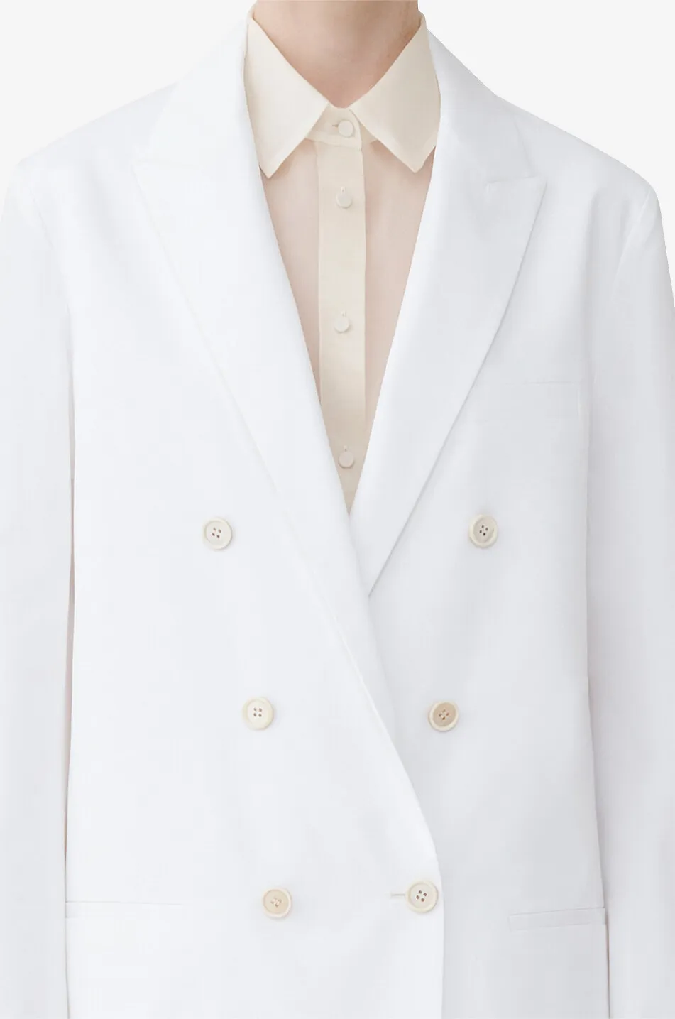Blazer oversize à boutonnage double en popeline