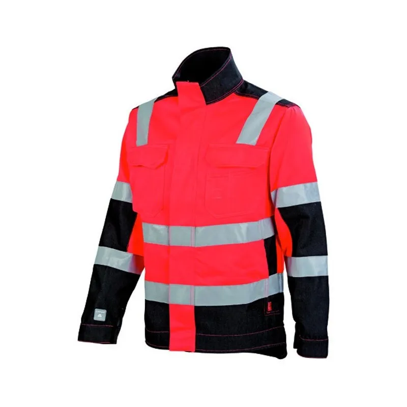 Blouson de Travail Mixte Rouge Fluo Hivi/Noir - ADOLPHE LAFONT