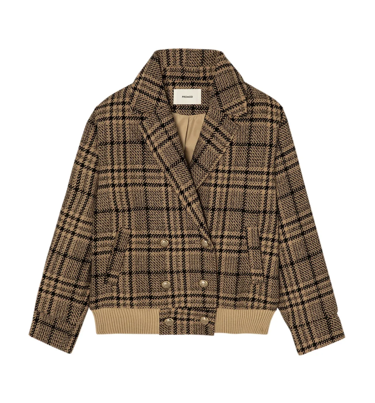 Blouson Prince-de-Galles Femme - Imprimé marron