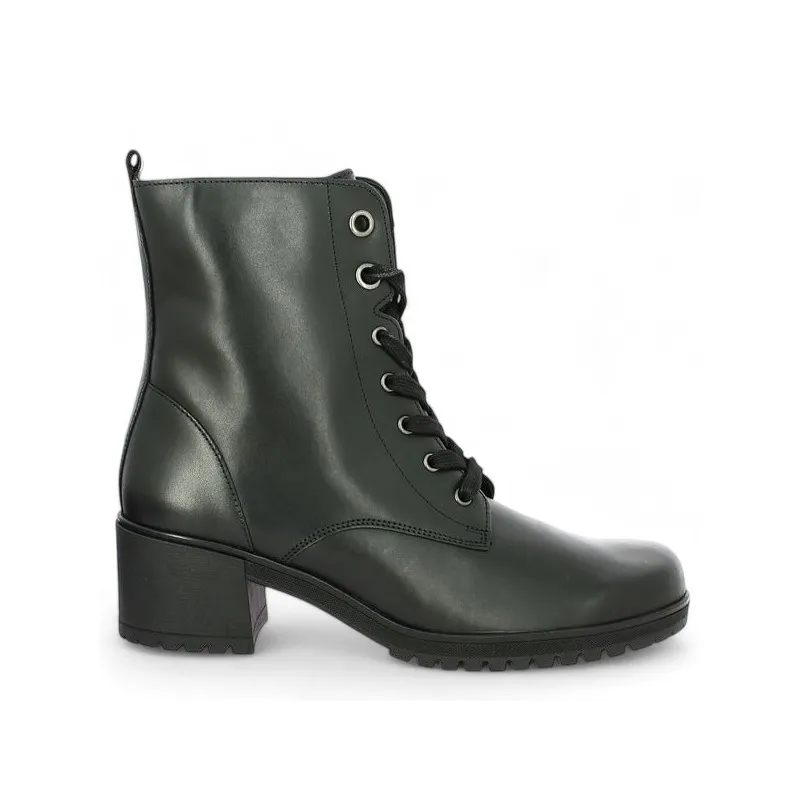 Boots à lacets noir et talon grande taille Gabor ALYSSA