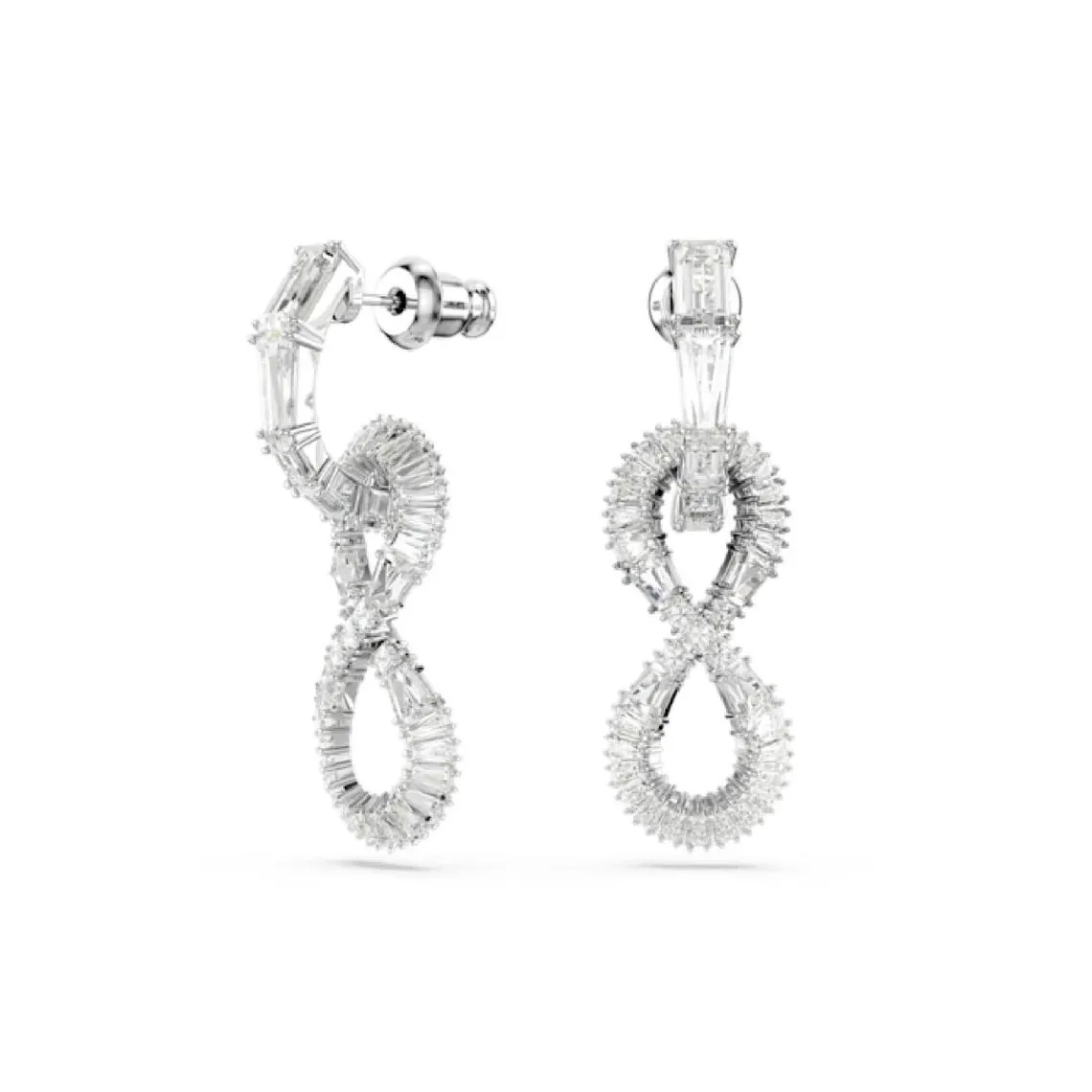 Boucles oreilles Swarovski Hyperbolan Hoop - 5679793 blanc,argent | 3 Suisses
