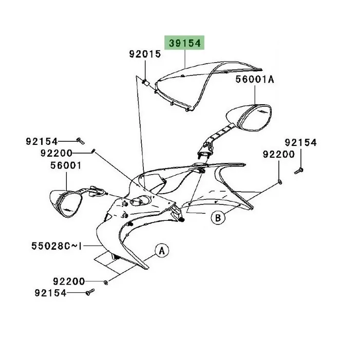Bulle d'origine Kawasaki ZZR 1400 (2006-2011) | Moto Shop 35
