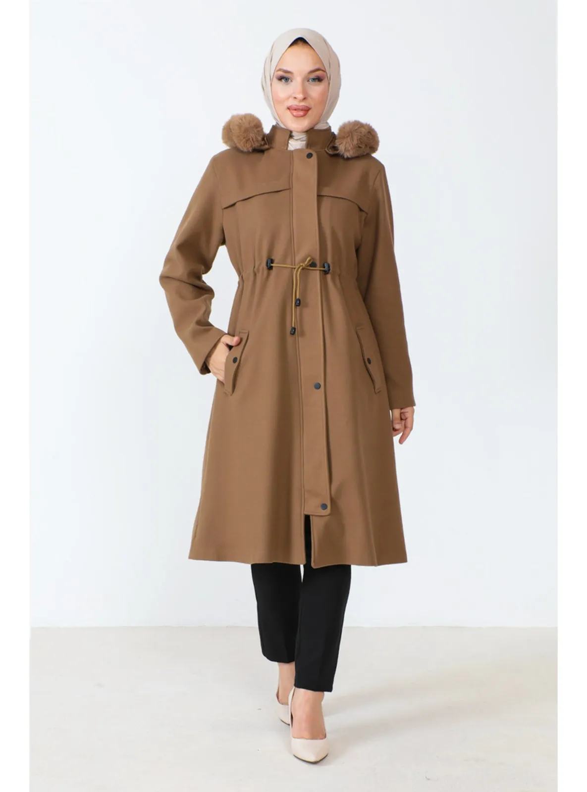 Camel - Fully Lined - Plus Size Coat