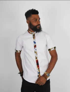 Chemise Mao noire manches courtes Kinshasa