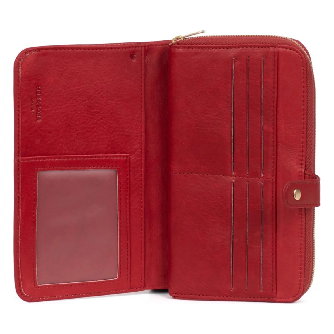 Compagnon de voyage Stop RFID Cuir NOOR Rouge foncé | 3 Suisses