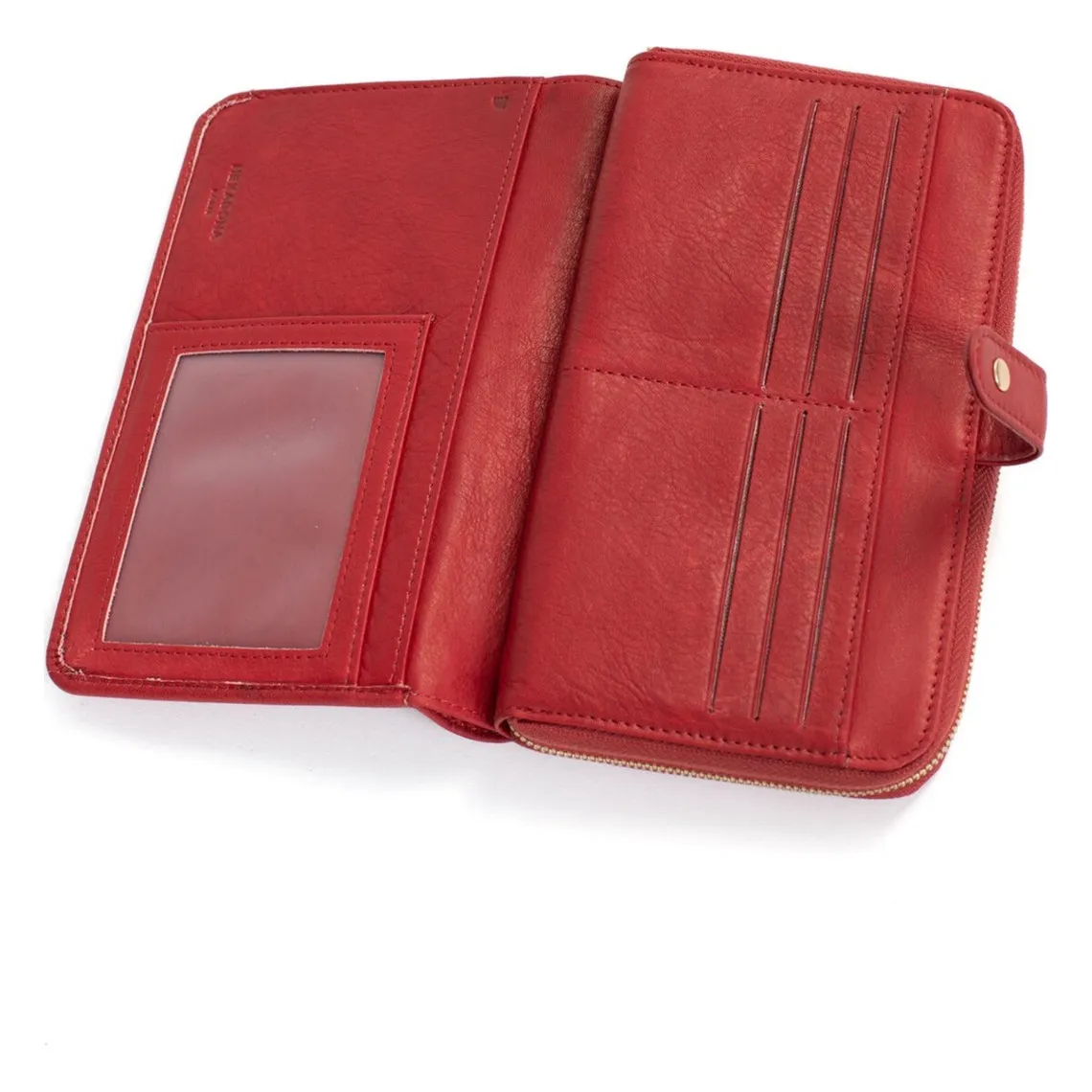 Compagnon de voyage Stop RFID Cuir NOOR Rouge foncé | 3 Suisses