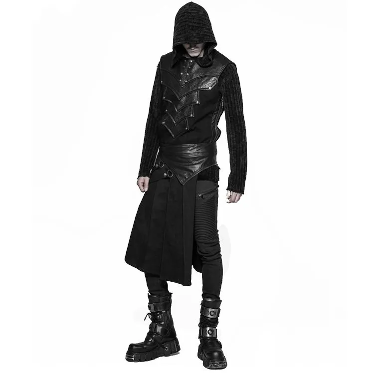 Demi-jupe Amovible Punk 'Alatheus' Noire