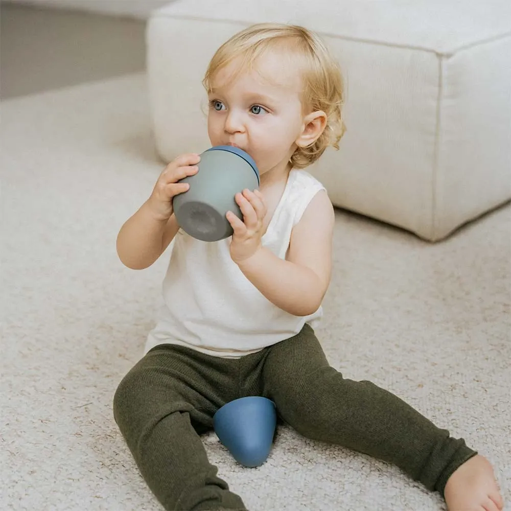 Gourde d'Apprentissage Bubble Kaki & Blue Grey - 240 ml