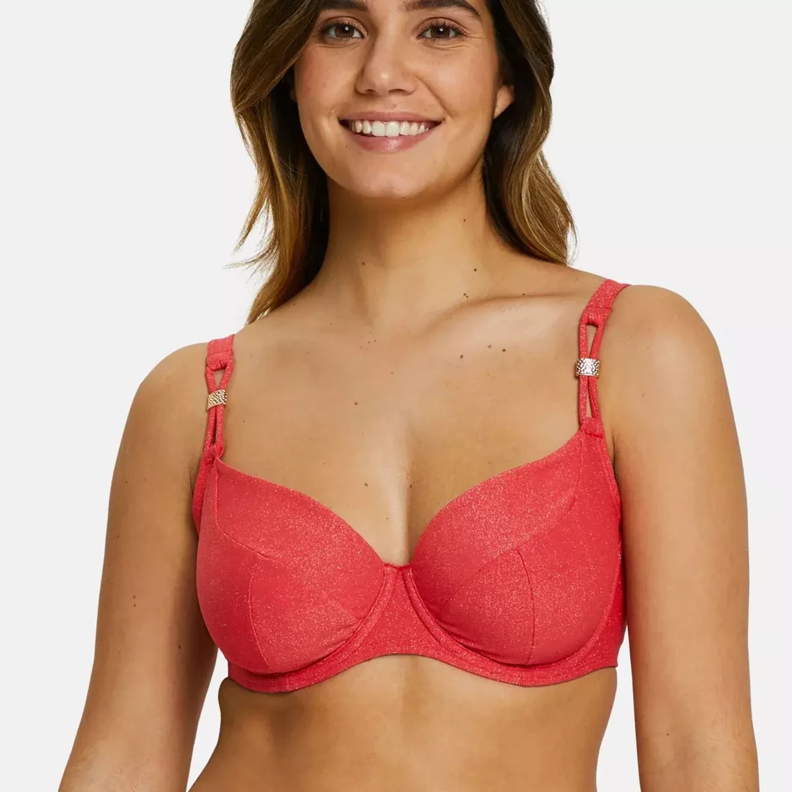 Haut de bain emboitant avec armatures rouge | 3 Suisses
