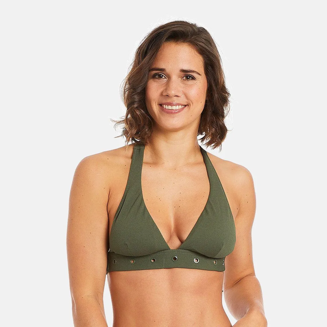 Haut de maillot de bain triangle kaki Zanzibar vert | 3 Suisses