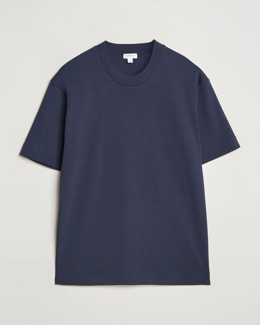 Heavyweight Mock Neck T-Shirt Navy