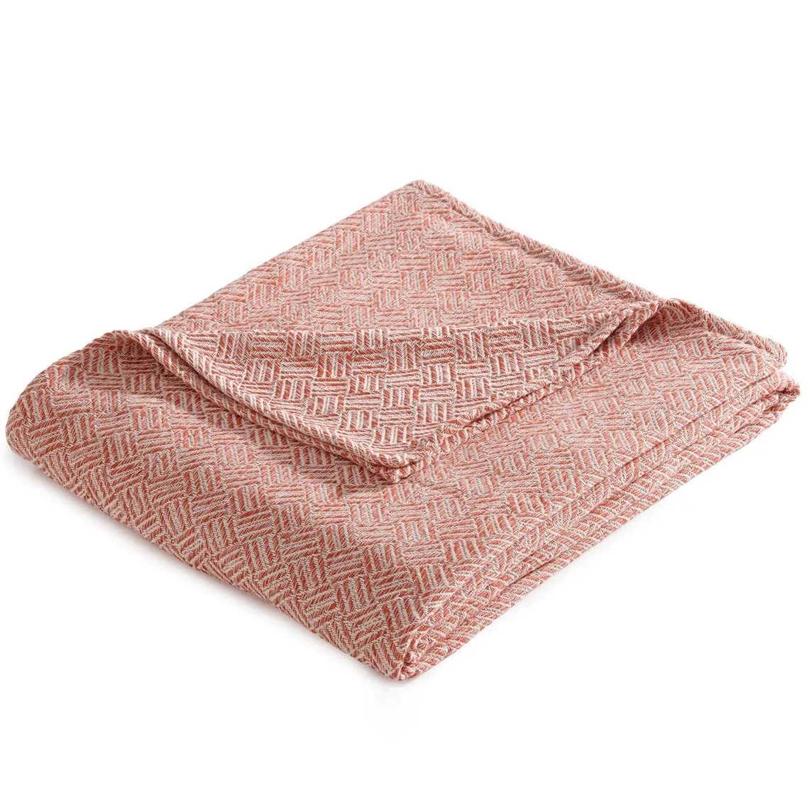 Jeté de fauteuil en Coton tissé jacquard Rouge tomette JC.ERIS   | 3 Suisses