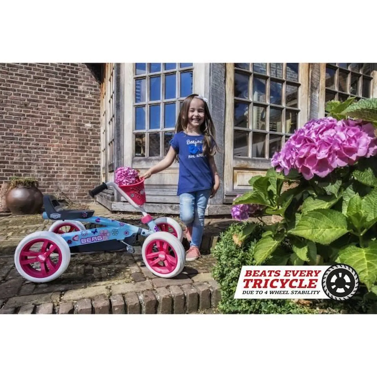 Kart à pédales Buzzy Bloom - BERG - Jaune - 4 roues - Pour enfants de 2 à 5 ans rose - Berg Toys