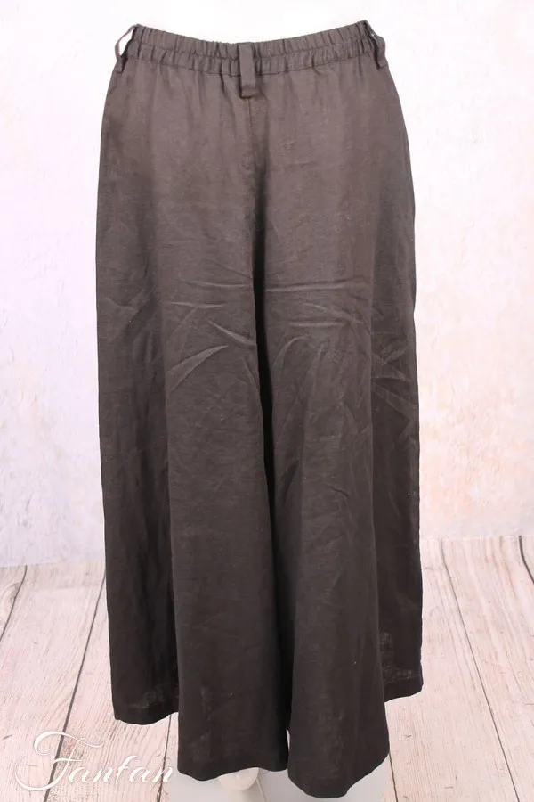 Les Filles d'Ailleurs Pantalon en lin black P319