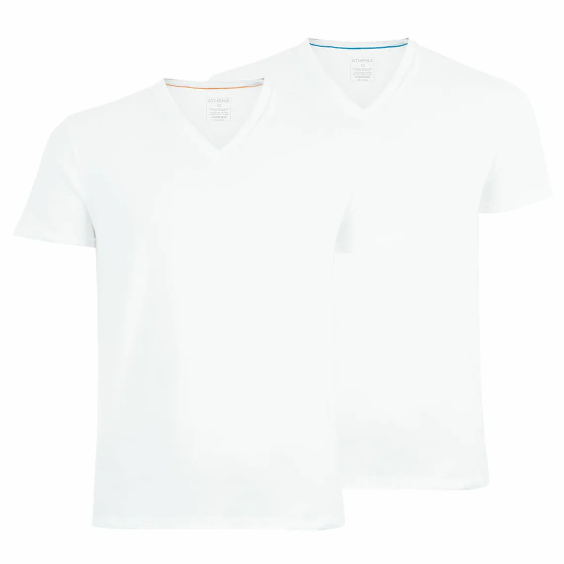 Lot de 2 tee-shirts col V Easy Color blanc en coton pour homme  | 3 Suisses
