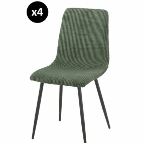 Lot de 4 Chaises Bobby Vert Kaki | 3 Suisses