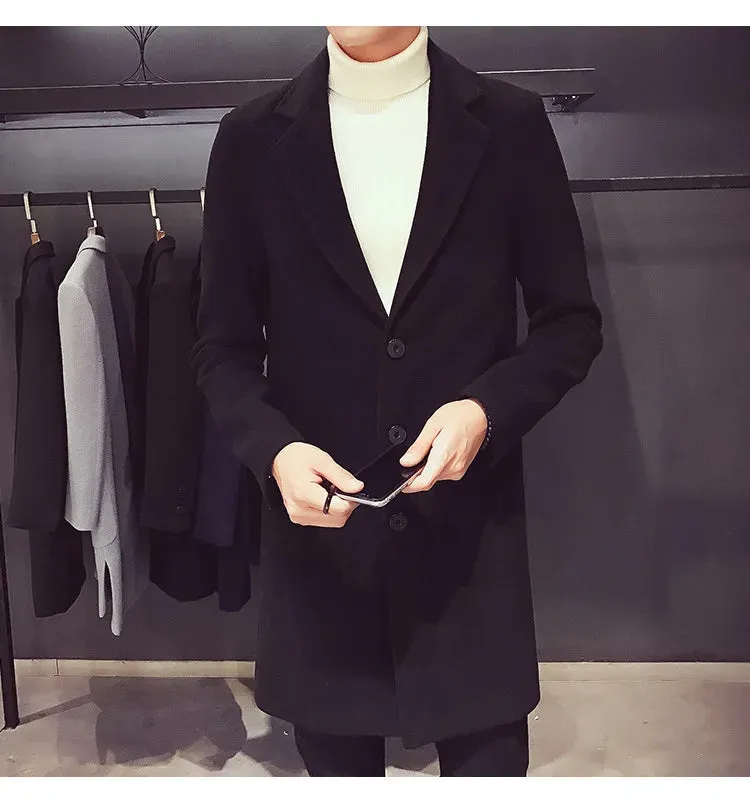 Luka | Elegant trench-coat en laine mélangée pour homme
