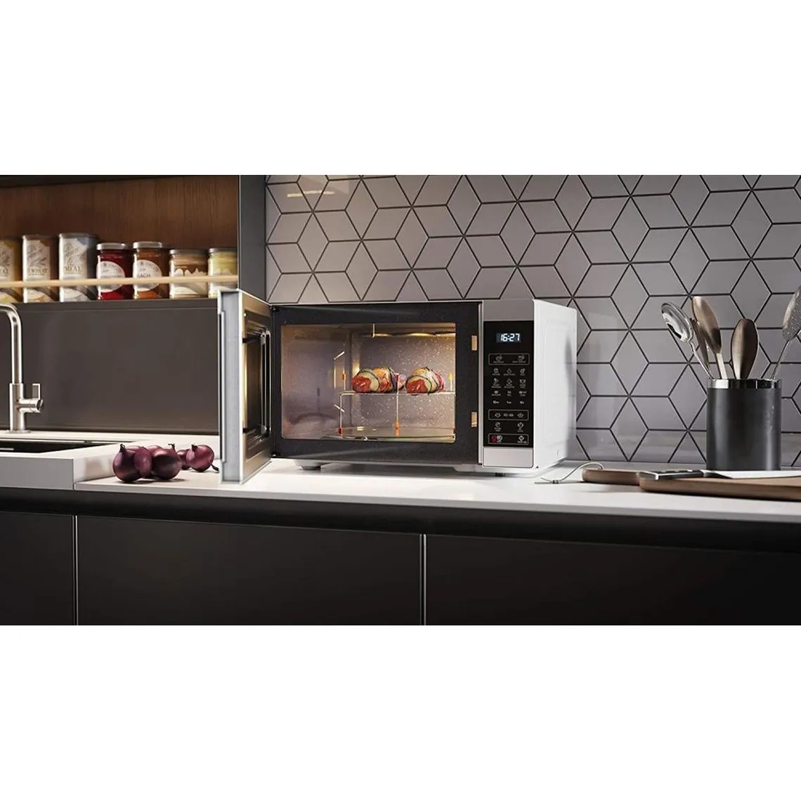 Micro-ondes & Grill 28L 900W- 8 programmes -Gris | 3 Suisses