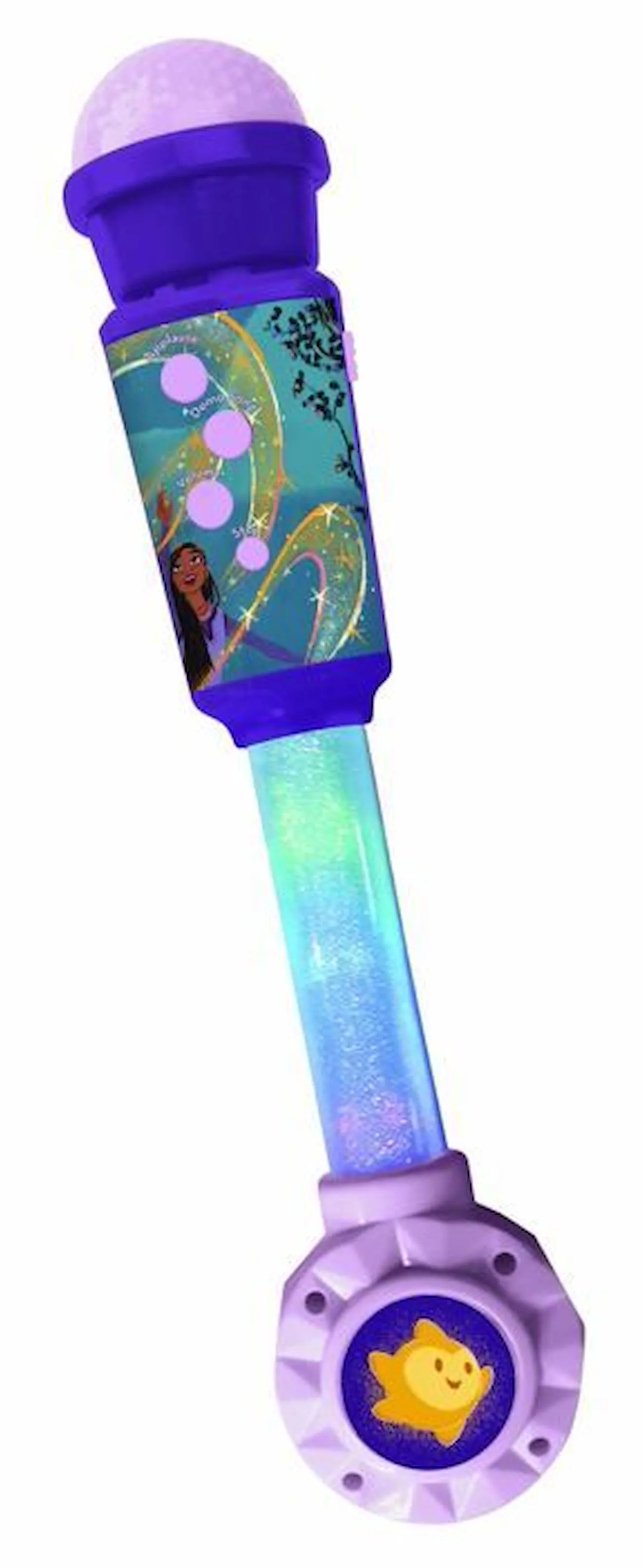 Microphone Wish avec tube lumineux, enceinte (entrée auxiliaire), mélodies et effets sonores multicolore - Lexibook