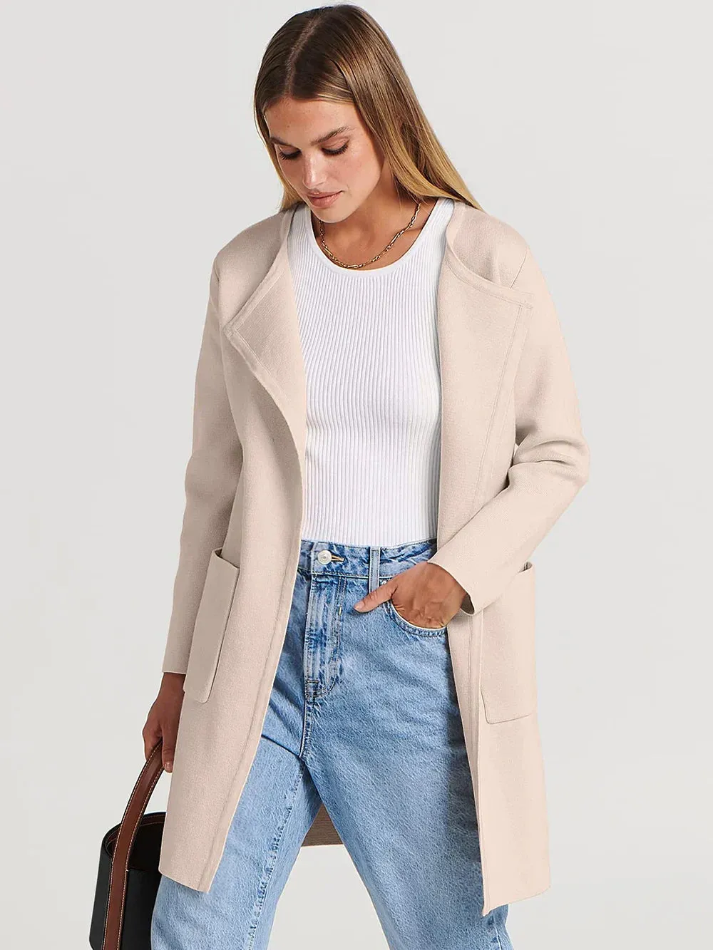 Nathalia | Femme Trench-coat à col élégant | Long