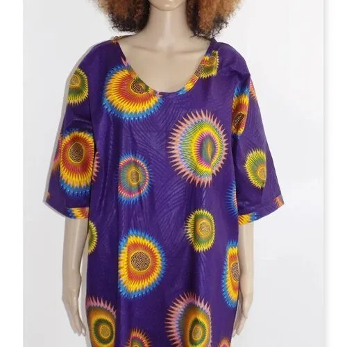 Originale robe !! kimono wax !! en tissu wax purple multicolore taille: 38/40 long 89cm belicious-delicious-creation