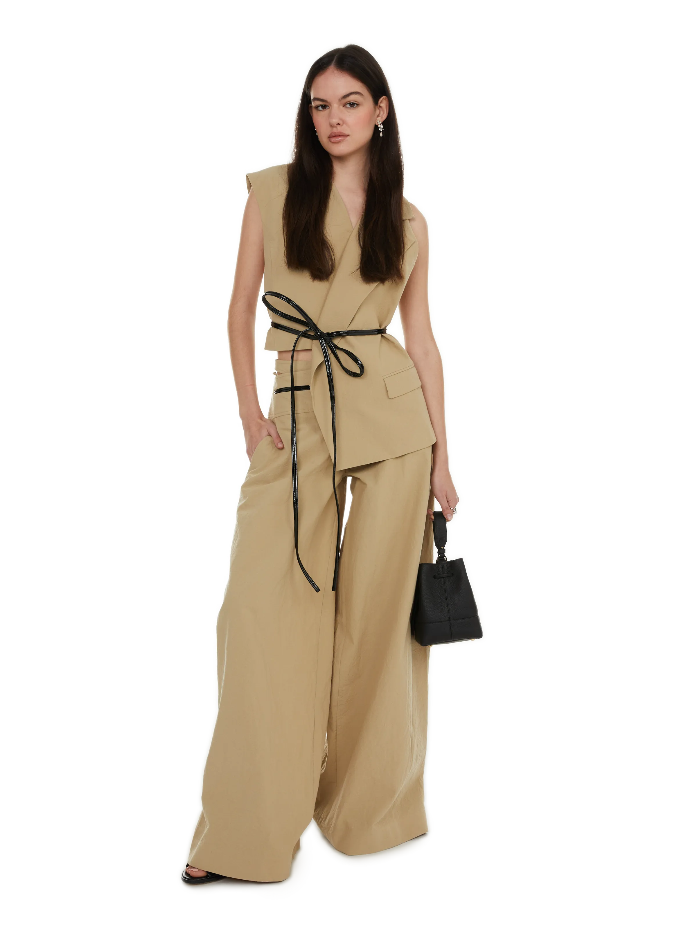 PANTALON LARGE EN COTON - CHRISTOPHER ESBER pour FEMME | Printemps