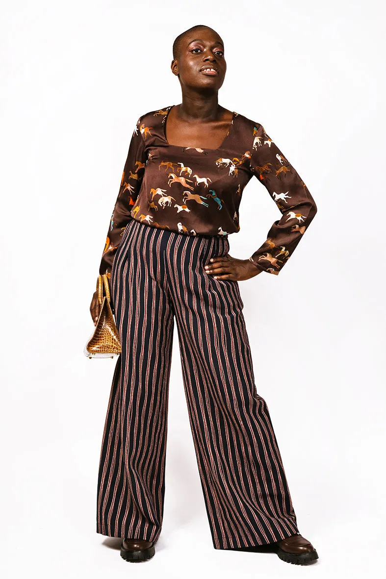 Pantalon large Palazzo jacquard Cricket