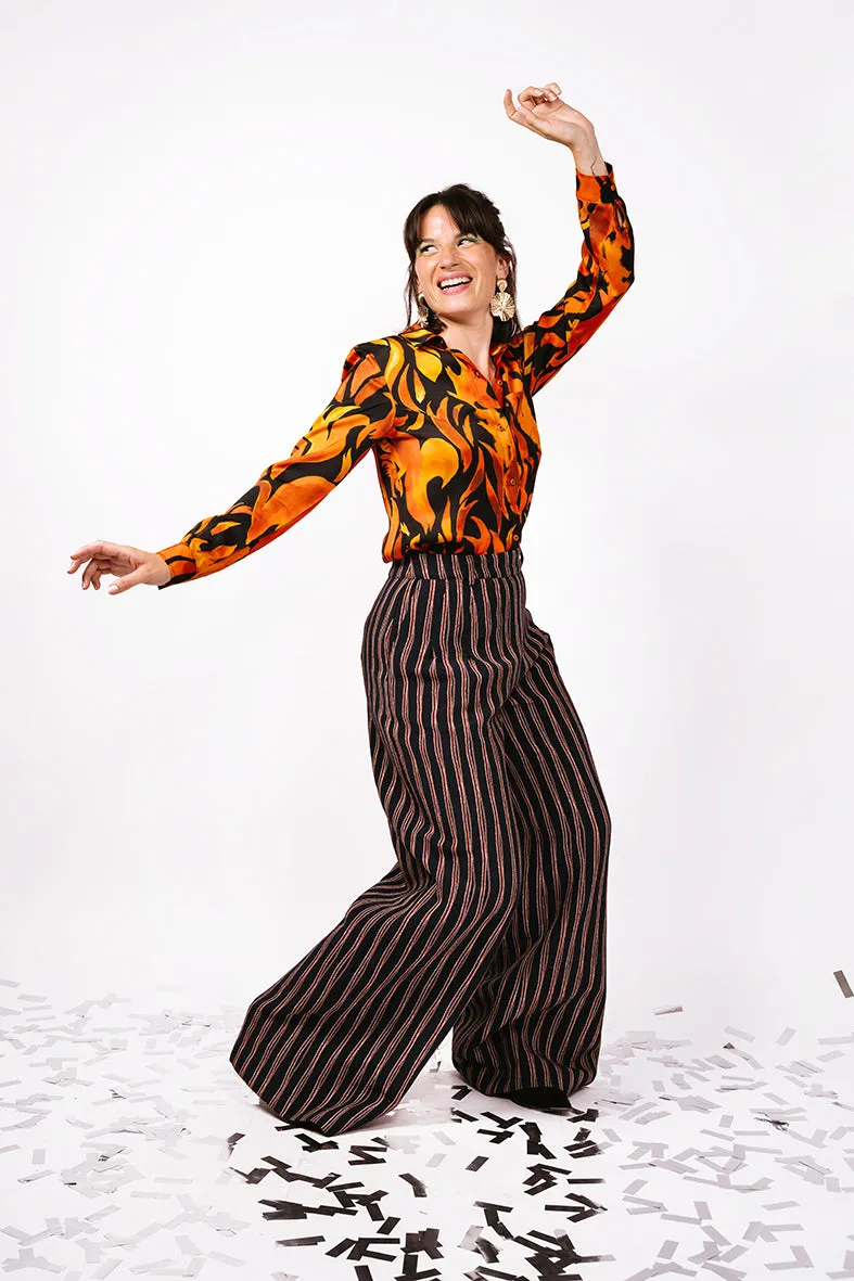 Pantalon large Palazzo jacquard Cricket