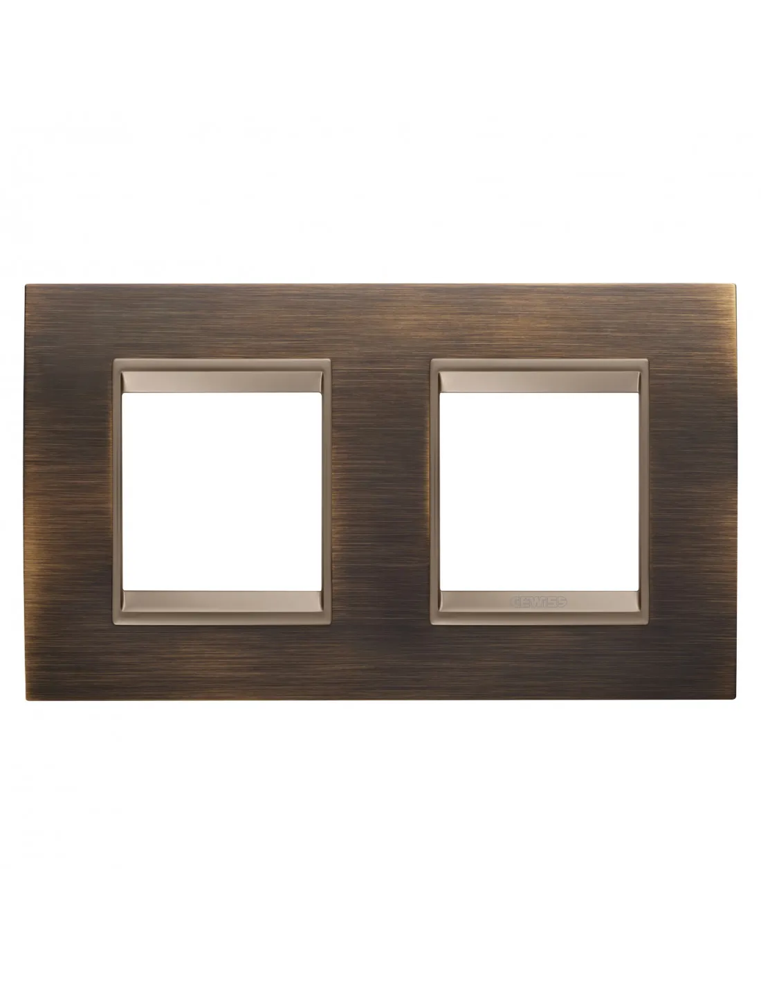 PLAQUE LUX 2+2P H MÉTAL LAITON GEWISS GW16223XQ