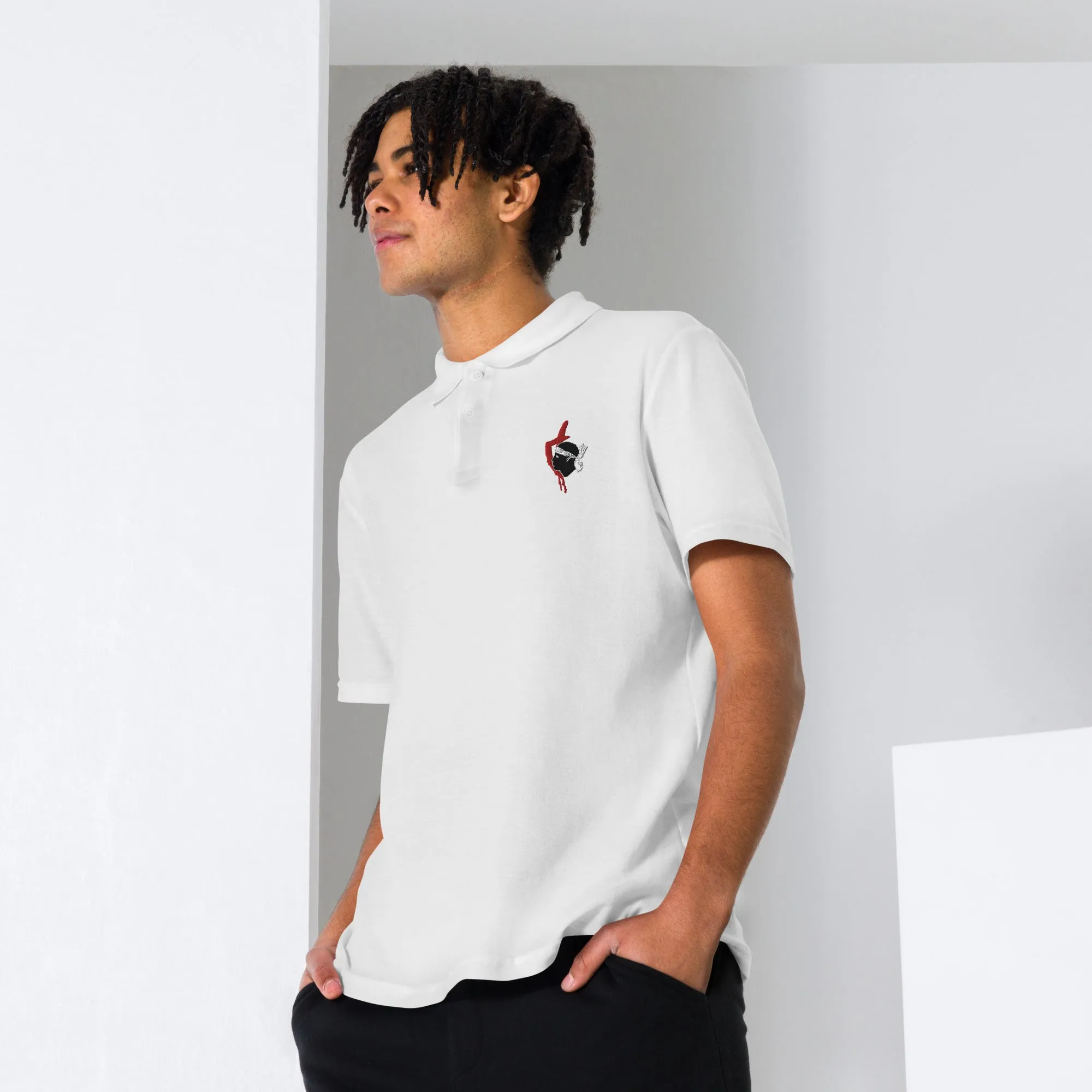 Polo Brodé Unisexe Corse Rouge & Tête de Maure