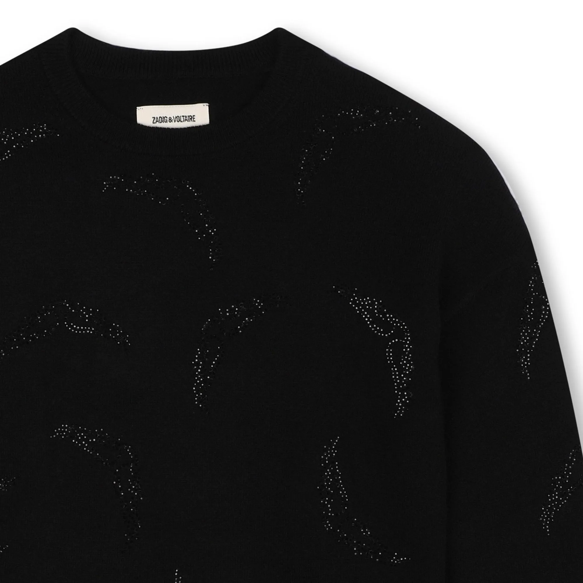 Pull en laine noir strassé fille Zadig & Voltaire H24
