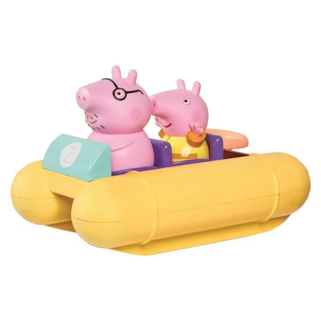 Pédalo Peppa Pig - TOMY - Jouet de bain - Figurines gicleurs d'eau - Mécanisme à ficelle jaune - Tomy