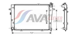 Radiateur, refroidissement du moteur AVA COOLING HY2126 