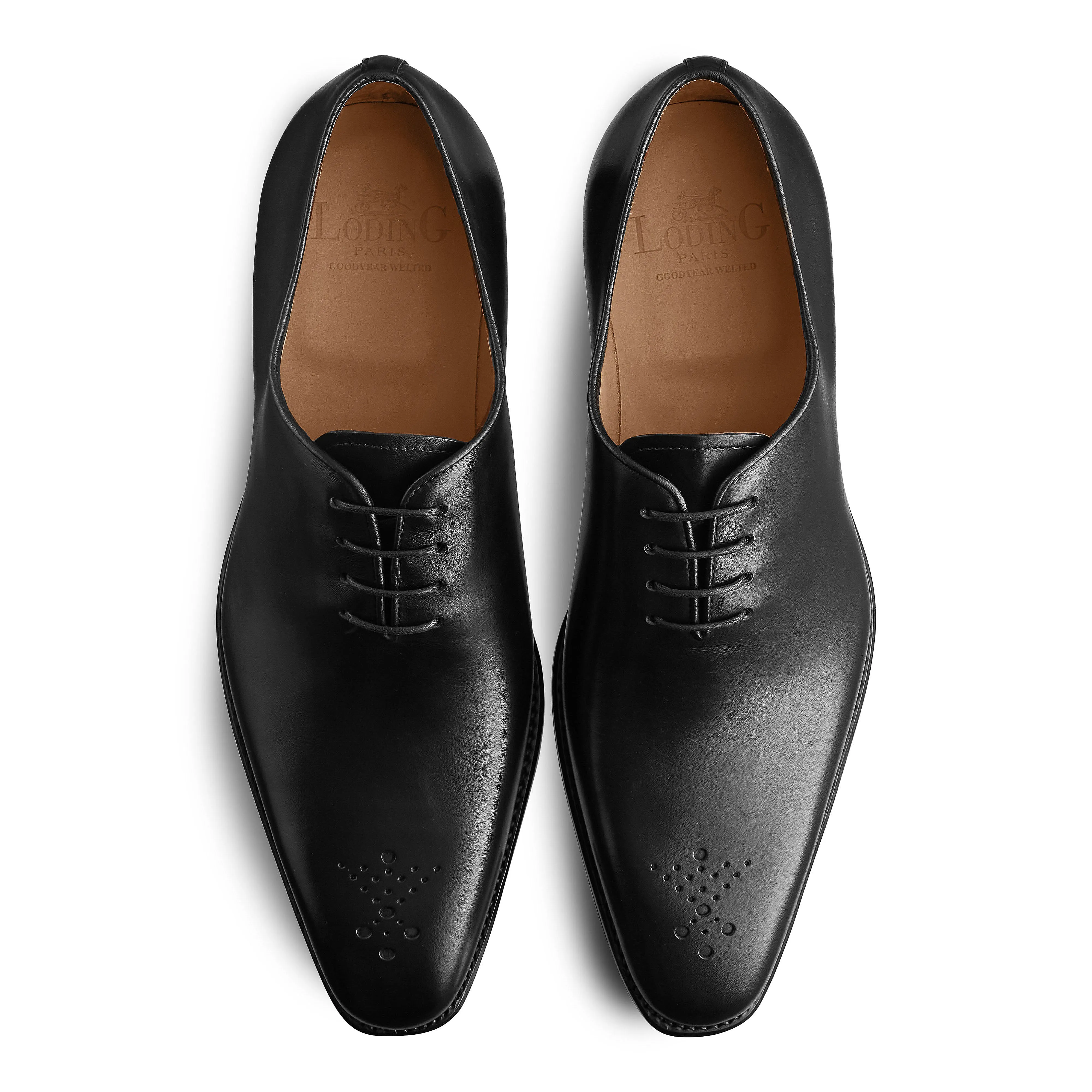 Richelieu One-Cut à bout fleuri Milan 345 noir