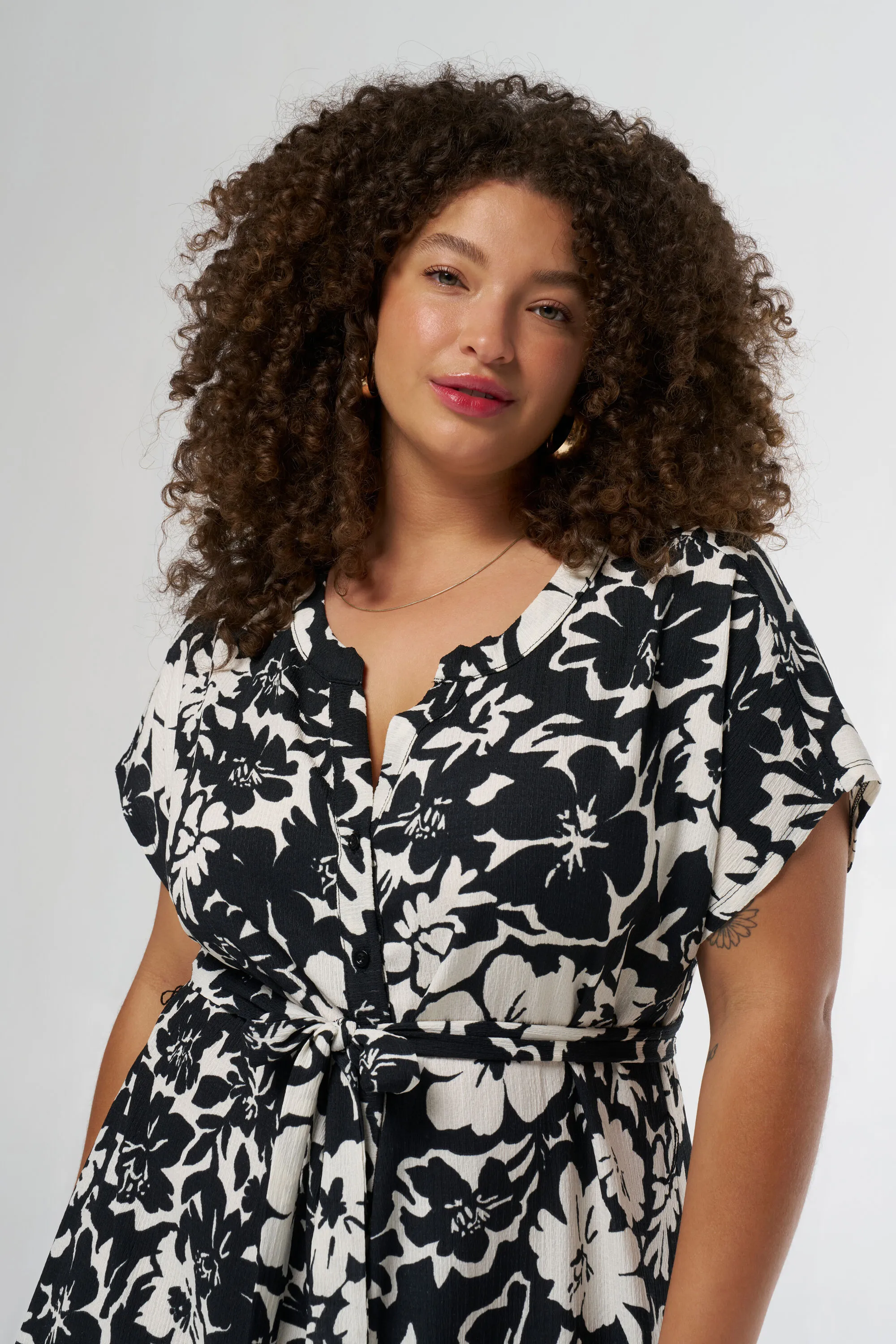 Robe boutonnée à imprimé