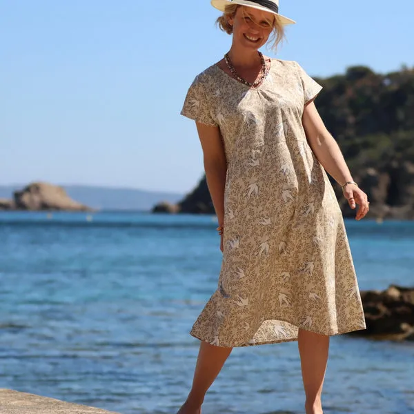 Robe Léna - coton colombe