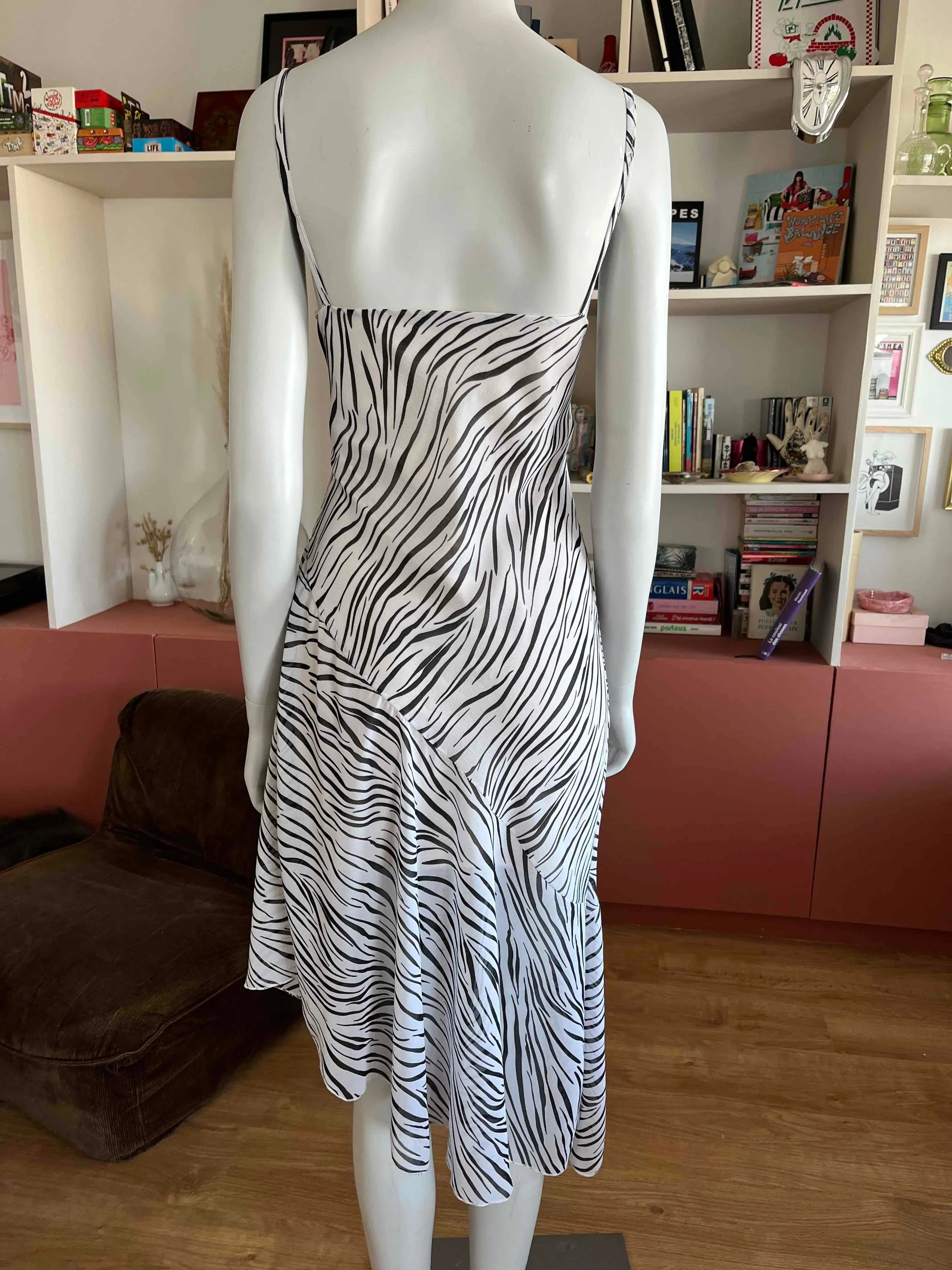 Robe midi zébrée