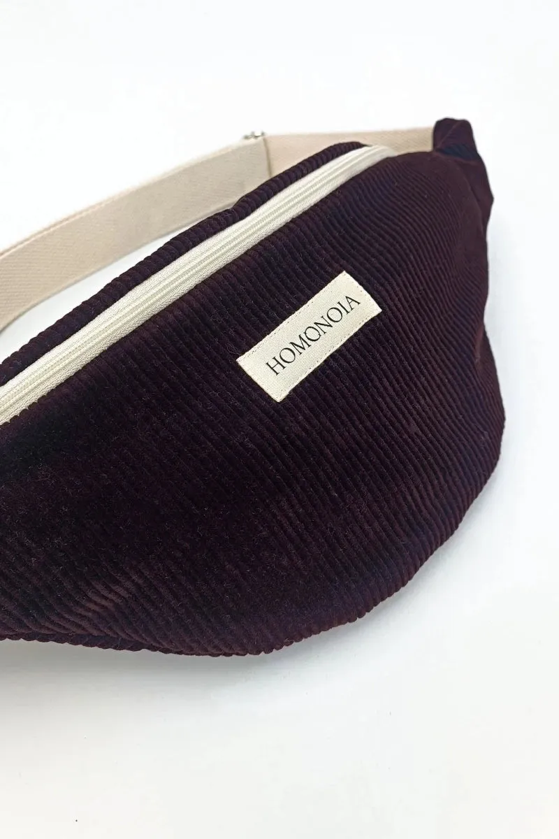 Sac banane en velours ctelé - bordeaux