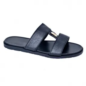 Sandales Ornées Noires Confort Homme - SDL1910