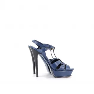 Sandales Tribute 37 Saint Laurent Cuir Marine