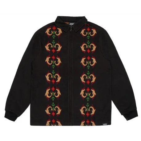 Sweat Jacker Dolphin Club Full Zip Knit Polo - Black