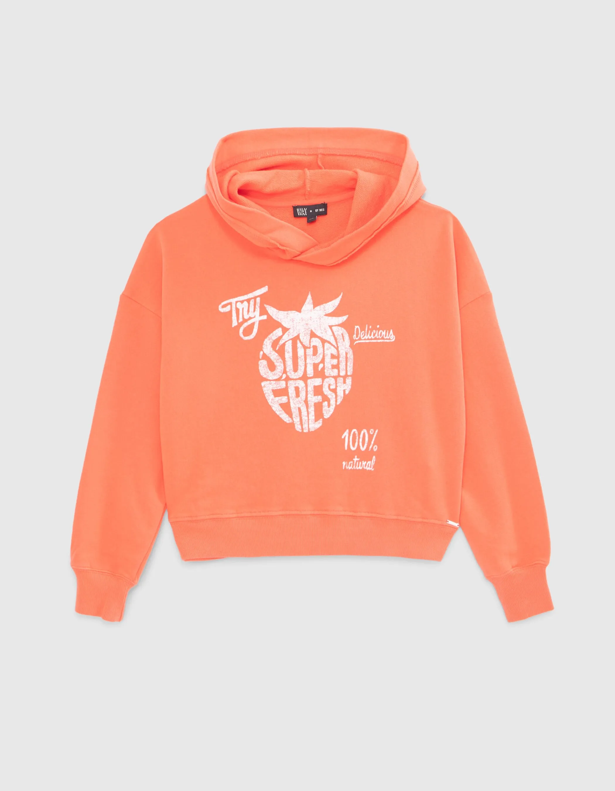 Sweat rouge print fraise à message fille