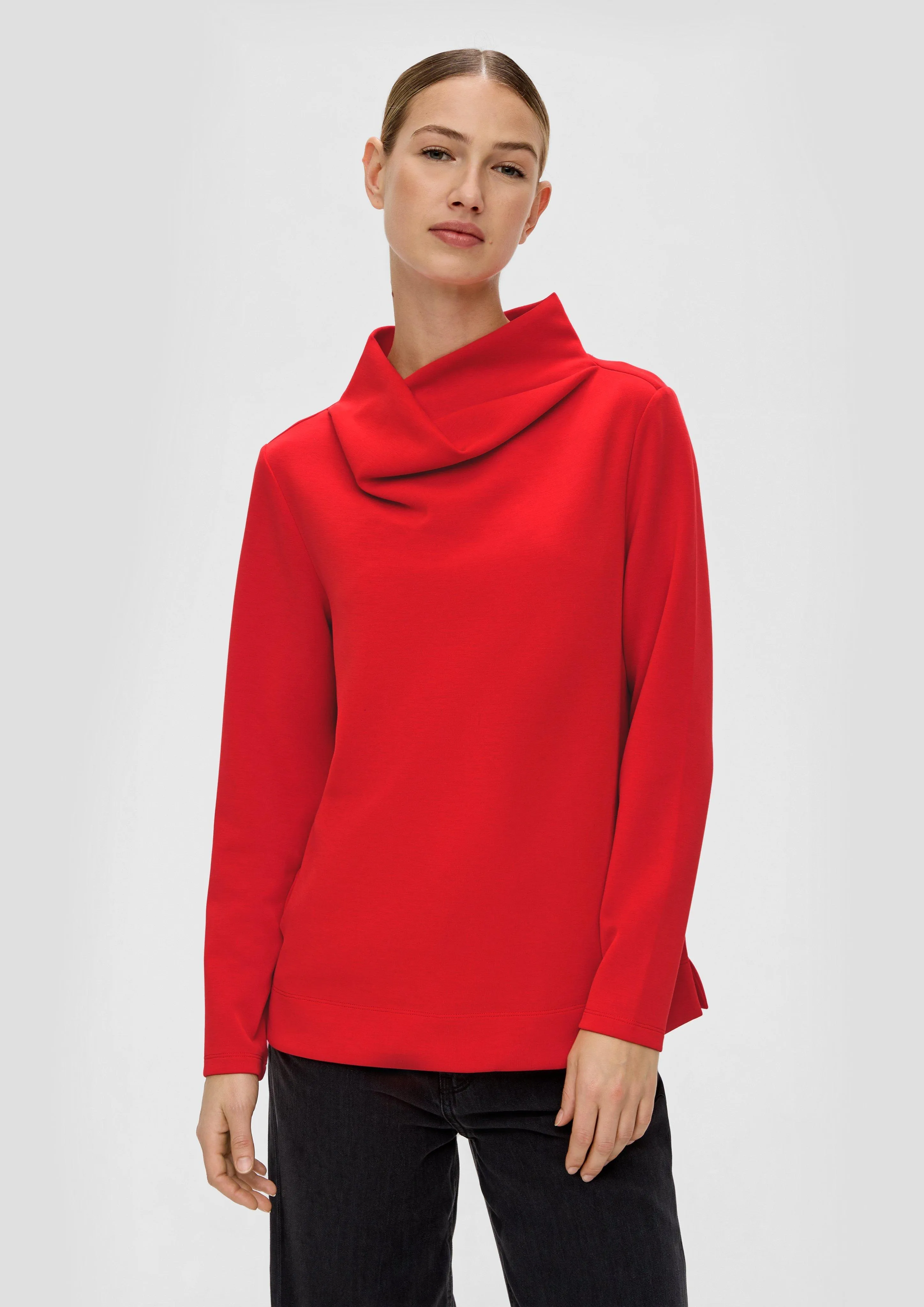 Sweat-shirt en néoprène à col drapé