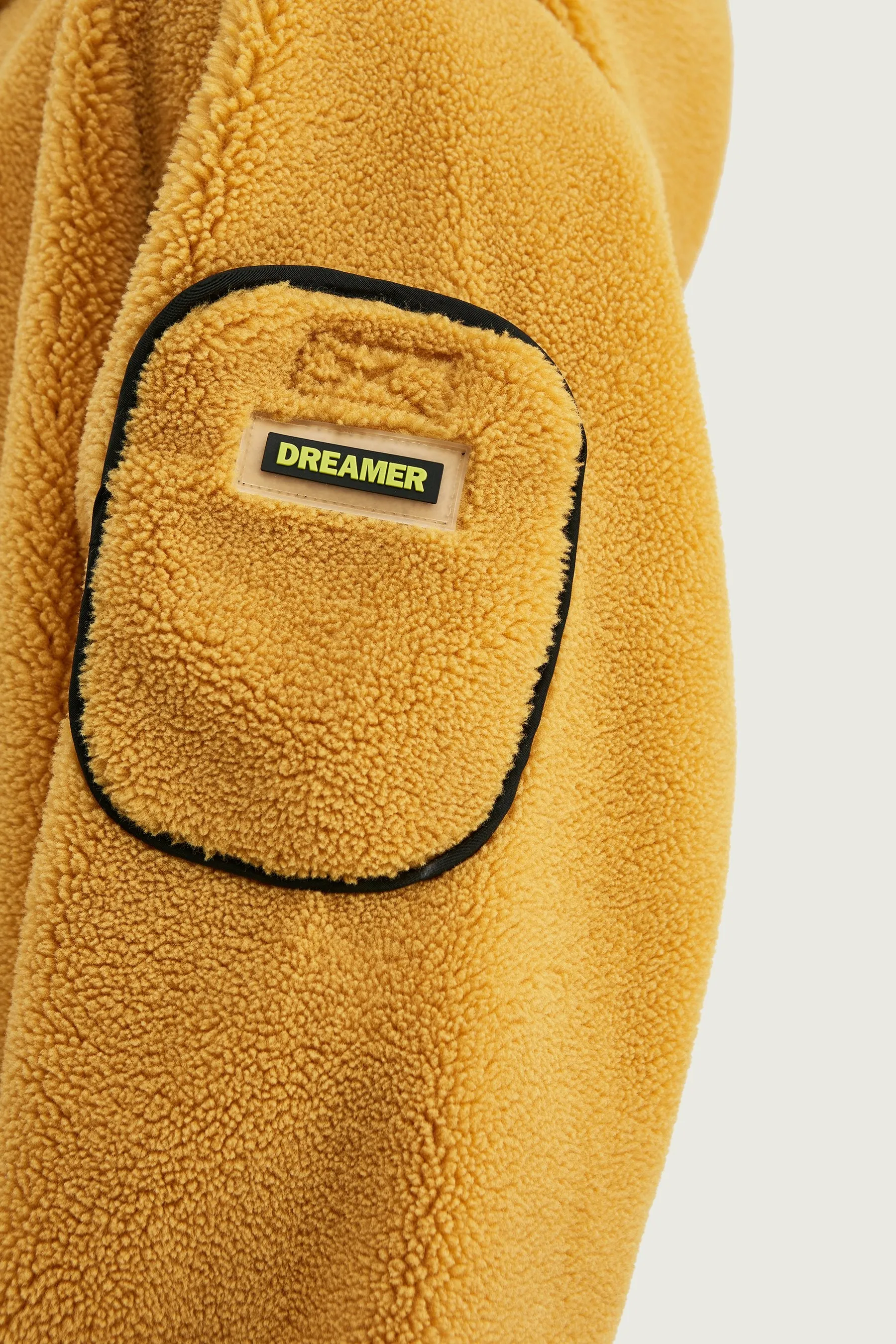 Sweat à capuche en velours - Jaune
