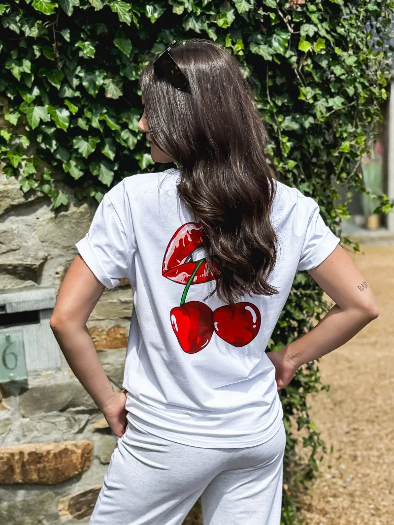 T-shirt Louanna - Blanc/Rouge