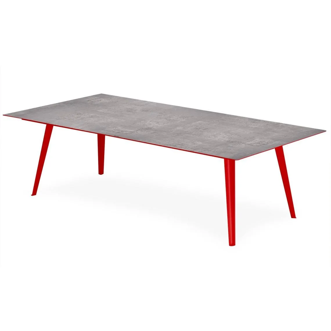 Table basse magnétique rectangulaire Bipolart Métal Rouge avec 2 Tops style Textures | 3 Suisses
